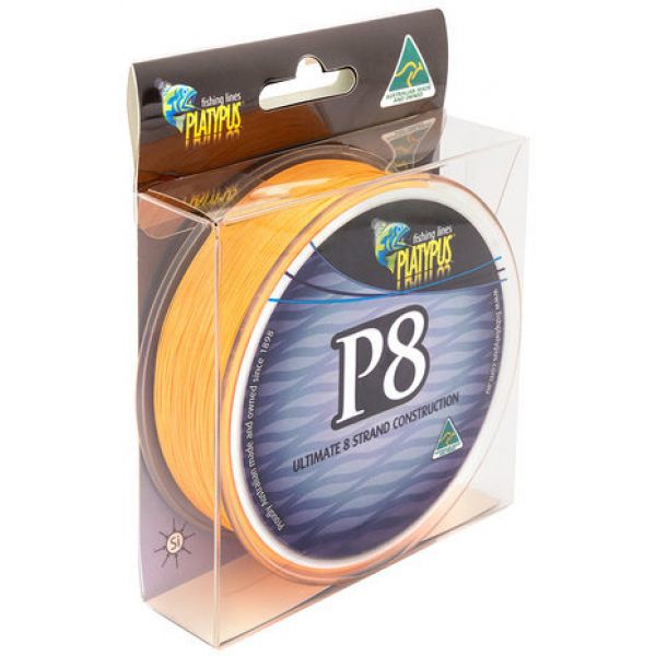 Platypus P8 Braid Fishing Line - 10 lb X 150 yd - High Vis Orange