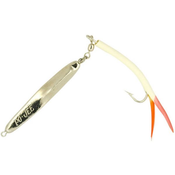 Point Jude Lures Pojee Tube Tail 2.5 oz - White Fire Tail