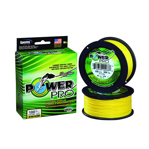 PowerPro Braided Spectra Fiber Fishing Line Hi-Vis Yellow 3000 Yds.