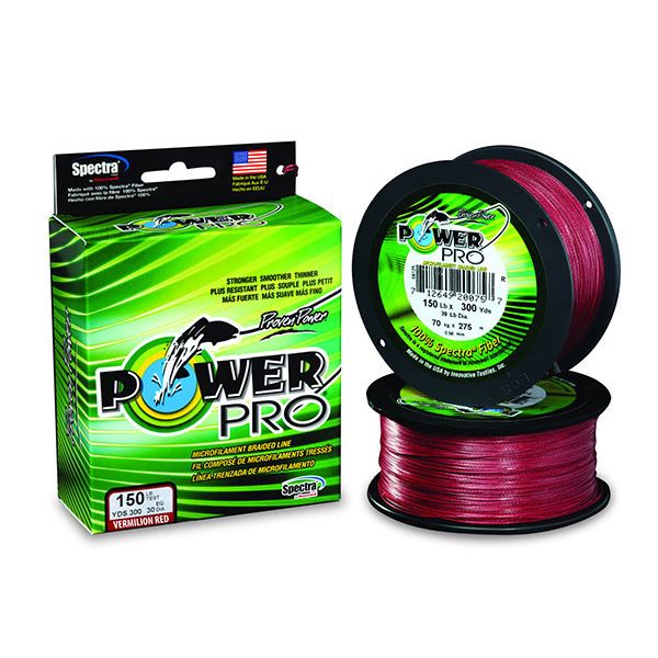 PowerPro Braided Spectra Fiber Fishing Line Vermilion Red 100 Yds