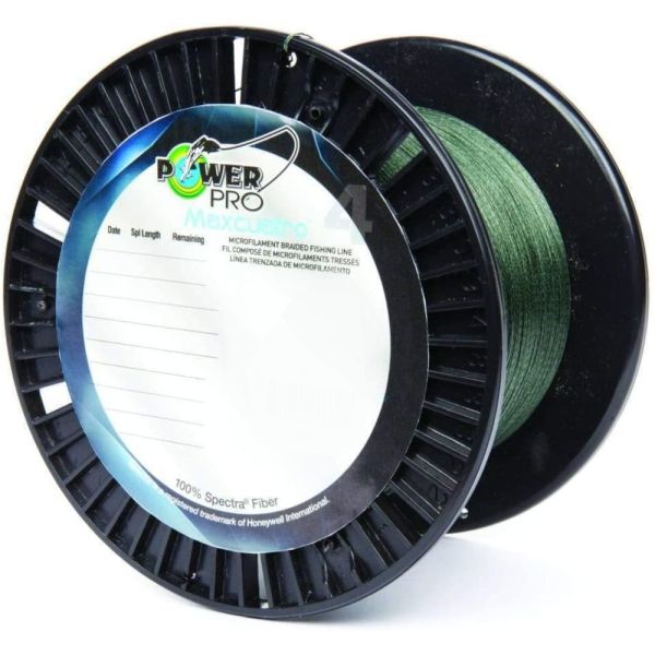 PowerPro Maxcuatro Braided Fishing Line 100lb 3000yds Moss Green