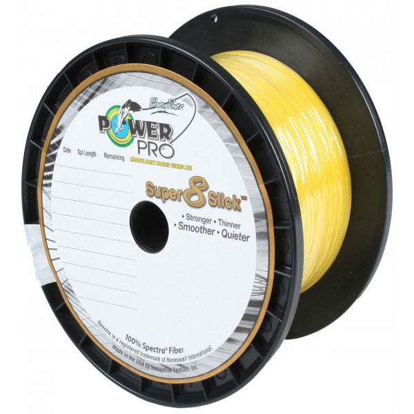 PowerPro Super Slick Braided Line 10lb 1500yds Hi-Vis Yellow