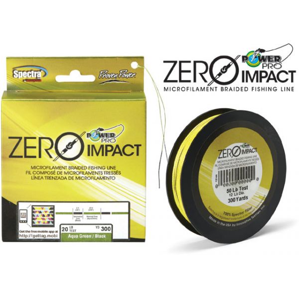 PowerPro Zero-Impact Braided Fishing Line 100lb 300yds Aqua Green