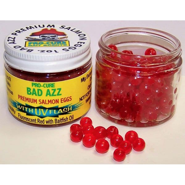 Pro-Cure Bad Azz Salmon Eggs Red In Baitfish Oil