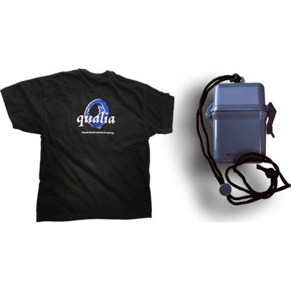 Qualia Reels Promotional Dry Wallet and T-Shirt