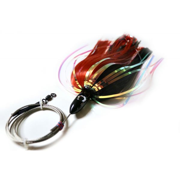 R&R WMSRBKRD10 Wahoo Magnet Sr. Pre-Rigged Trolling Lure - Black/Red