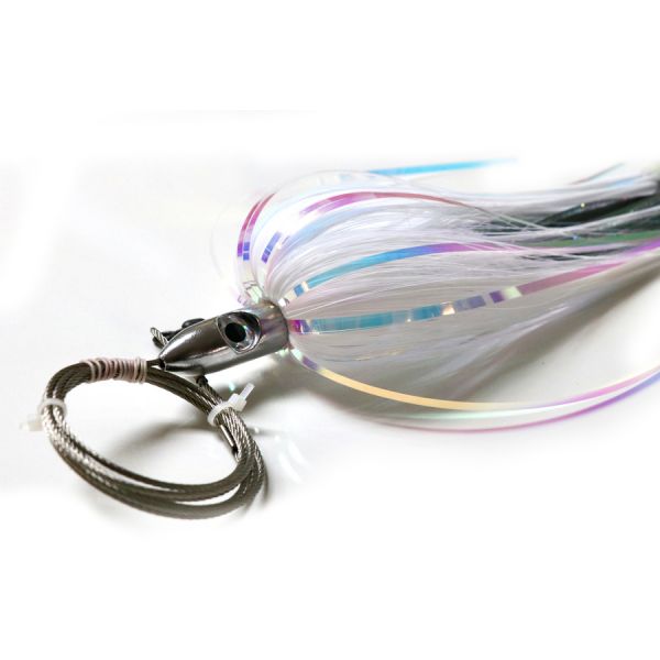 R&R WMSRCLCL10 Wahoo Magnet Sr. Pre-Rigged Trolling Lure - White/Clear