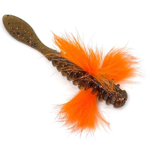 Rabid Baits Darter Drop Shot Bait - 3in - Green Pumpkin Orange