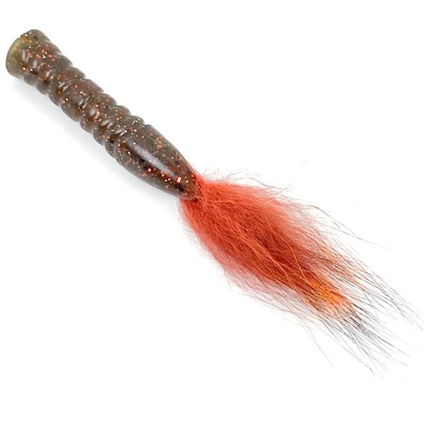 Rabid Baits Fox Tail Ned Rig Bait - 3in - Green Pumpkin Orange