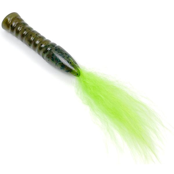 Rabid Baits Fox Tail Ned Rig Bait - 3in - Green Pumpkin Chartreuse