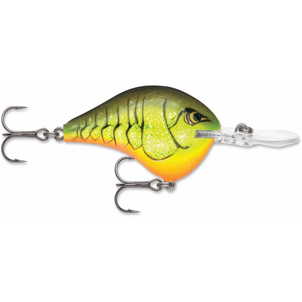 Rapala Dives To Crankbait Lure - DT14 CRTBC Chartreuse Rootbeer Crawdad