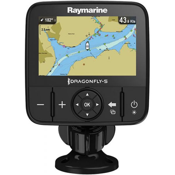 Raymarine Dragonfly 5M GPS w/ US Lakes Rivers & Coastal Maps by C-MAP