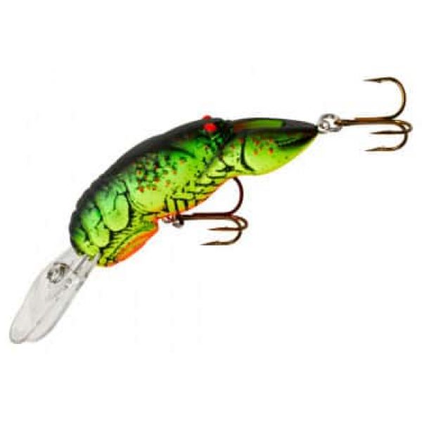 Rebel D76 Deep Wee Crawfish 2 3/8in Crankbait Chartreuse/Green Black