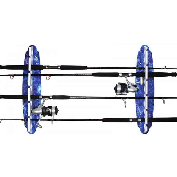 Reel Salty Waterproof 11 Fishing Rod Wall/Ceiling Rack - Deep Blue