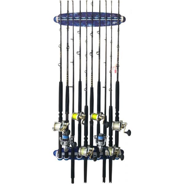 Reel Salty Waterproof 10 Fishing Rod Wall/Ceiling Storage Rack