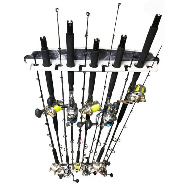 Reel Salty Waterproof 11 Fishing Rod Wall/Ceiling Storage Rack - Gray