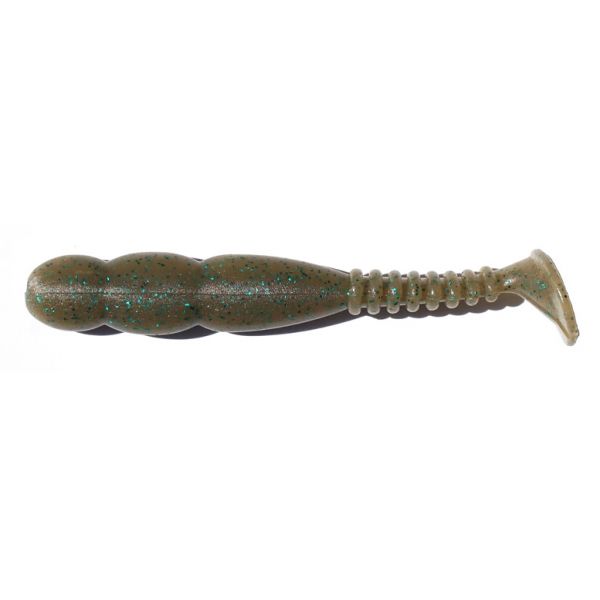 Reins Fat Rockvibe Shad Lure 3.25in Light Green Pumpkin