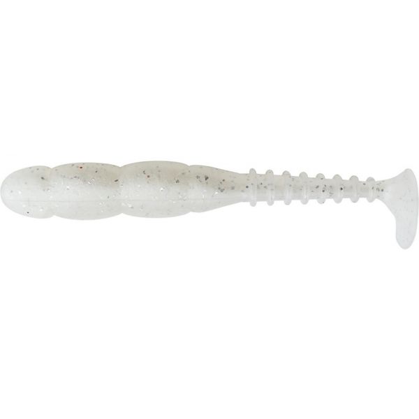 Reins Fat Rockvibe Shad Lure 4in Clear Pearl Silver