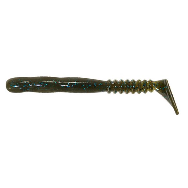 Reins Rockvibe Shad Lure 4in - Green Pumpkin Blue