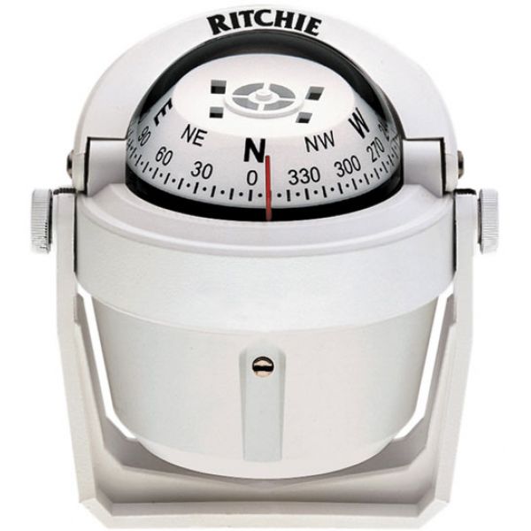 Ritchie B-51-WCLM Explorer Compass - Bracket Mount - White