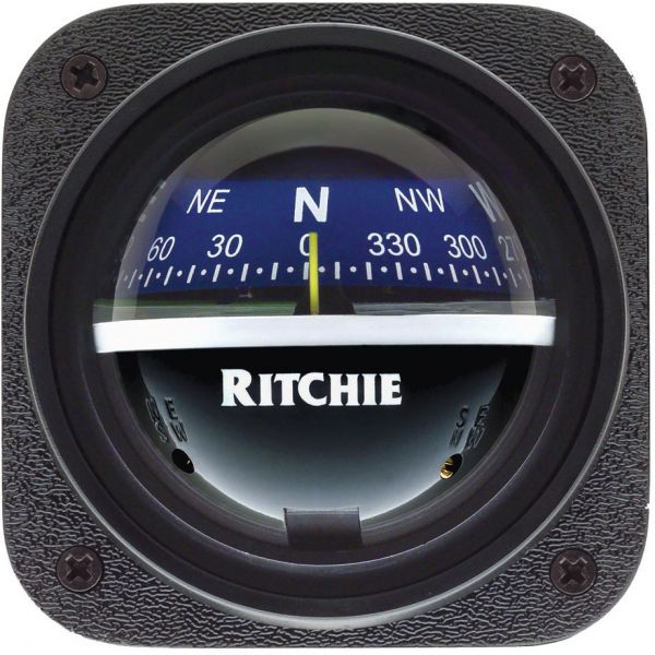 Ritchie V-537B Explorer Bulkhead Mount Compass - Blue Dial