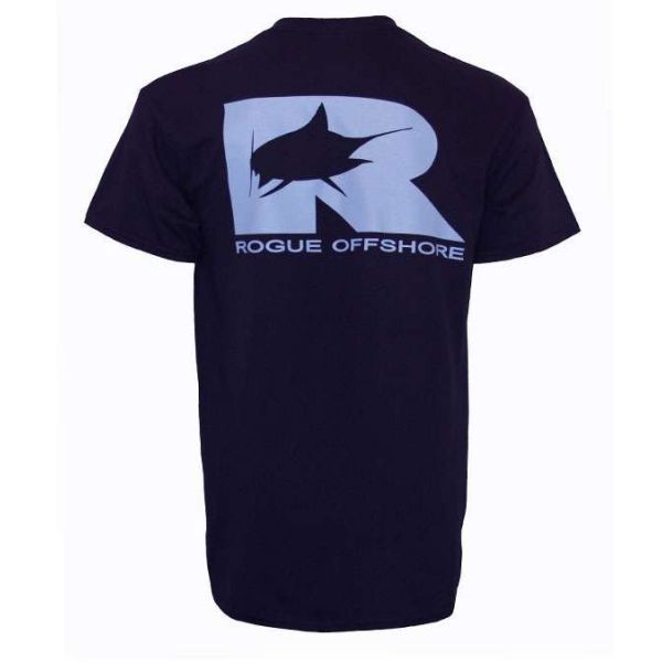 Rogue Offshore Marlin Logo S/S T-Shirt Navy/Columbia Blue - Small