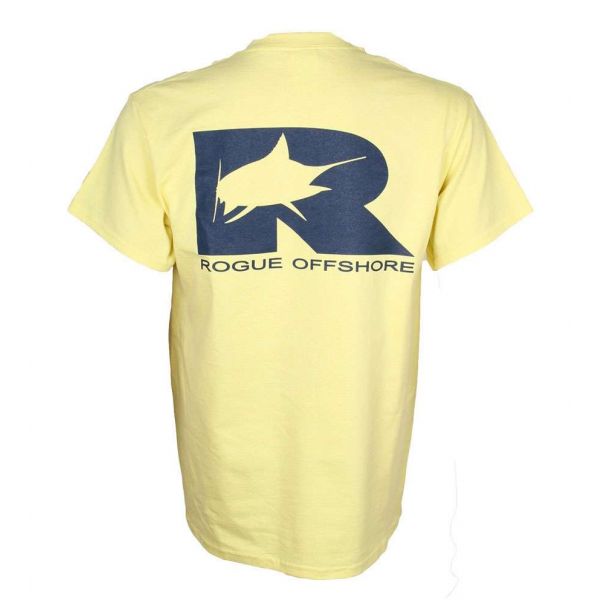 Rogue Offshore Marlin Logo Short Sleeve T-Shirt Yellow/Navy - Small