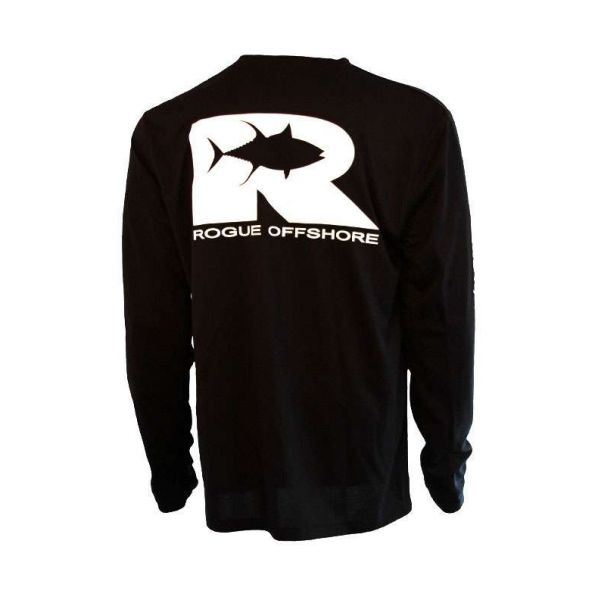 Rogue Offshore Tuna Logo L/S Performance Shirt Black/White - Small