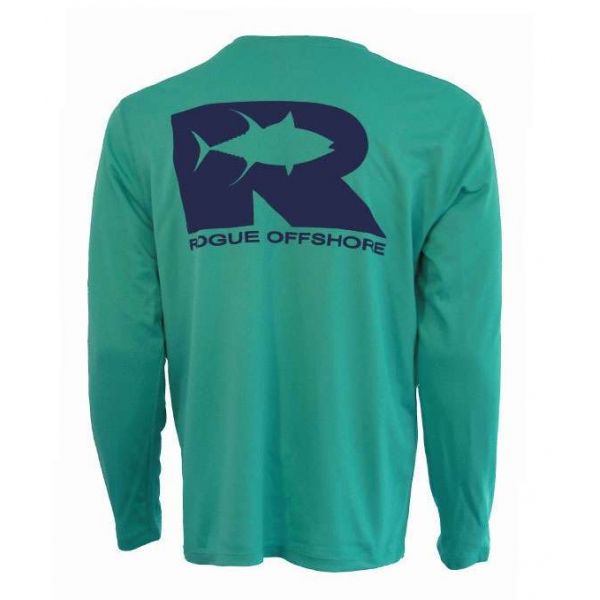 Rogue Offshore Tuna Logo L/S Performance Shirt Cabana/Navy - Small