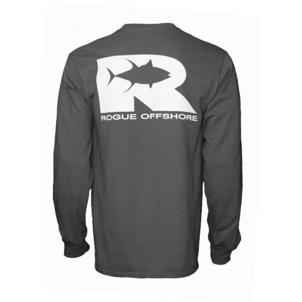 Rogue Offshore Tuna Logo Long Sleeve T-Shirt Charcoal - Size Small