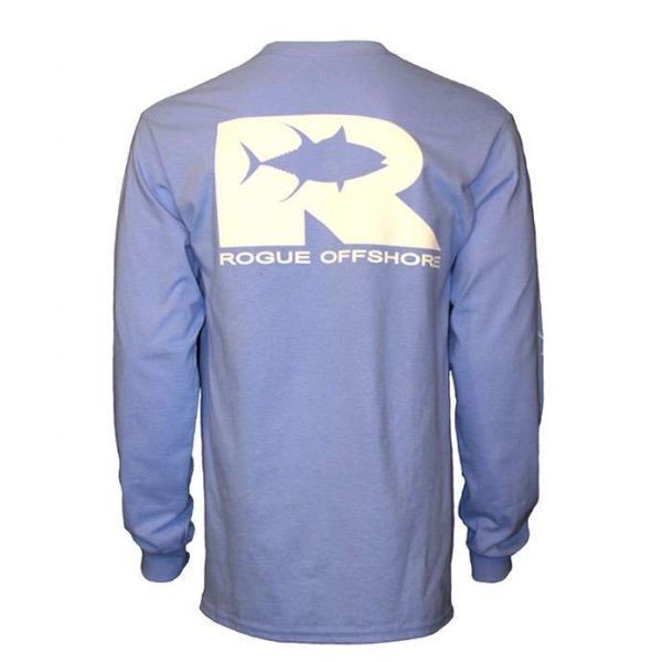 Rogue Offshore Tuna Logo Long Sleeve T-Shirt Columbia Blue - Small