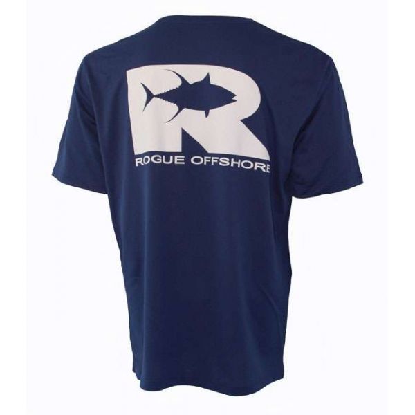 Rogue Offshore Tuna Logo S/S Performance Shirt Cobalt/White - Small