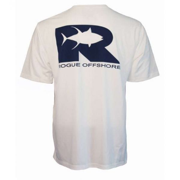 Rogue Offshore Tuna Logo S/S Performance Shirt White/Navy - Small