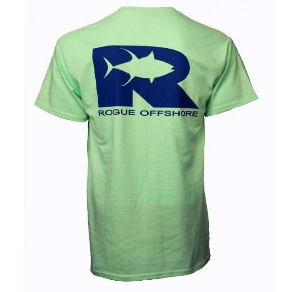 Rogue Offshore Tuna Logo Short Sleeve T-Shirt Mint Green - Size Small