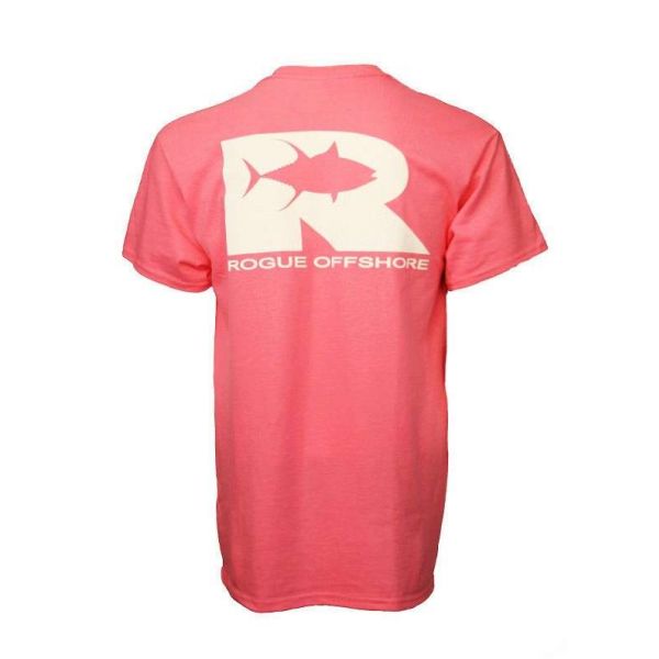 Rogue Offshore Tuna Logo Short Sleeve T-Shirt Pink - Size Large