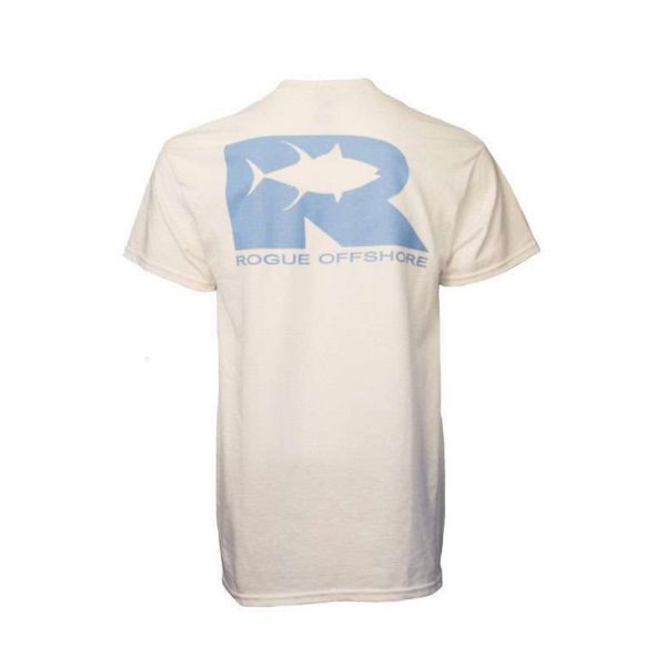 Rogue Offshore Tuna Logo S/S T-Shirt White/Columbia Blue - Small