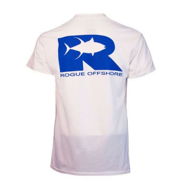 Rogue Offshore Tuna Technical Short Sleeve T-Shirt White/Royal - Large