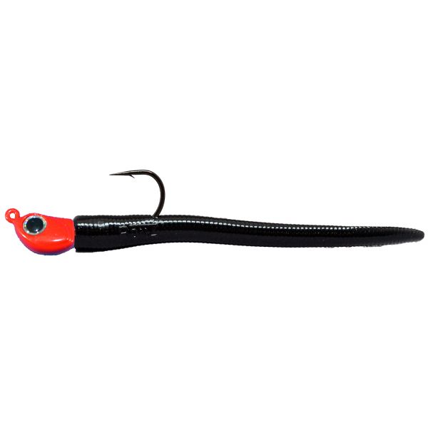 RonZ Shallow Water Series Rigged Soft Bait - Red Head - Black Pearl