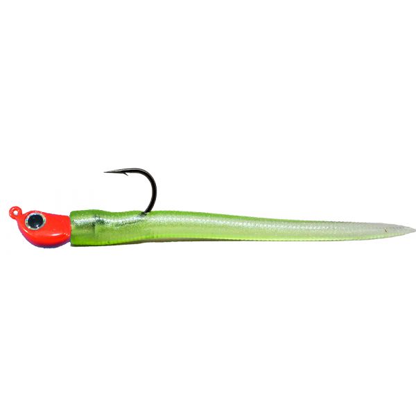 RonZ Shallow Water Rigged Soft Bait - Red Head - Olive Metallic