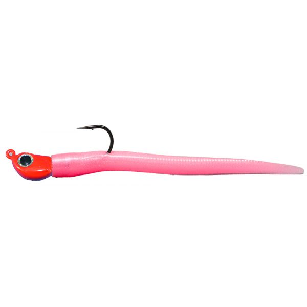 RonZ Shallow Water Rigged Soft Bait - Red Head - Pink Fluorescent