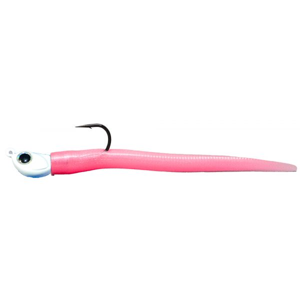 RonZ Shallow Water Rigged Soft Bait - White Head - Pink Fluorescent