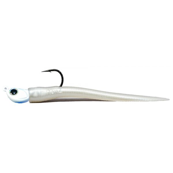 RonZ Shallow Water Series Rigged Soft Bait - White Head - White Pearl