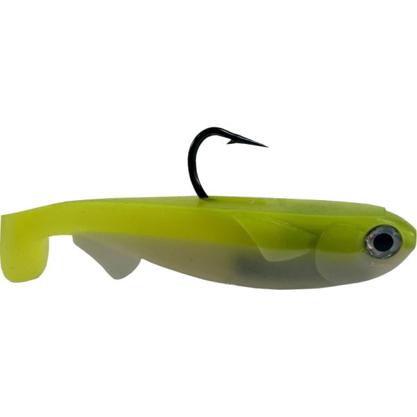 R&R Tackle Line Through Swimbait - 5in - 1.5oz - Yellow Char/Pearl