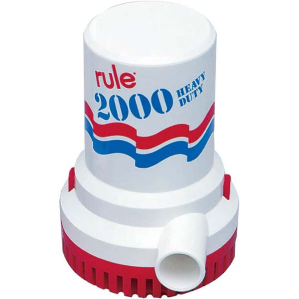 Rule 10-6UL 2000 GPH Non-Automatic Bilge Pump - 12v - UL w/ 6' Leads