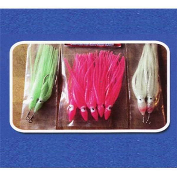 Run Off Lures Rigged Squid 4.5in 2pk Glow