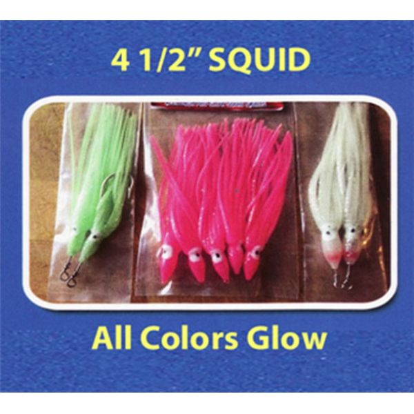 Run Off Lures Rigged Squid 4.5in 2pk