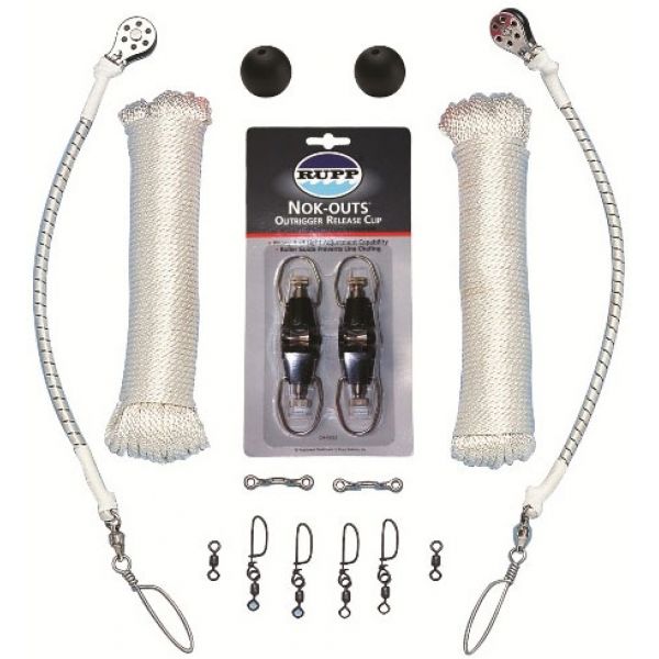 Rupp CA-0025 Single Rigging Kit with Nok-Outs, White Nylon