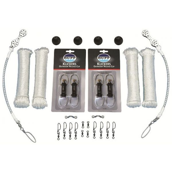 Rupp CA-0108 Double Rigging Kit with KLICKERS, White Nylon