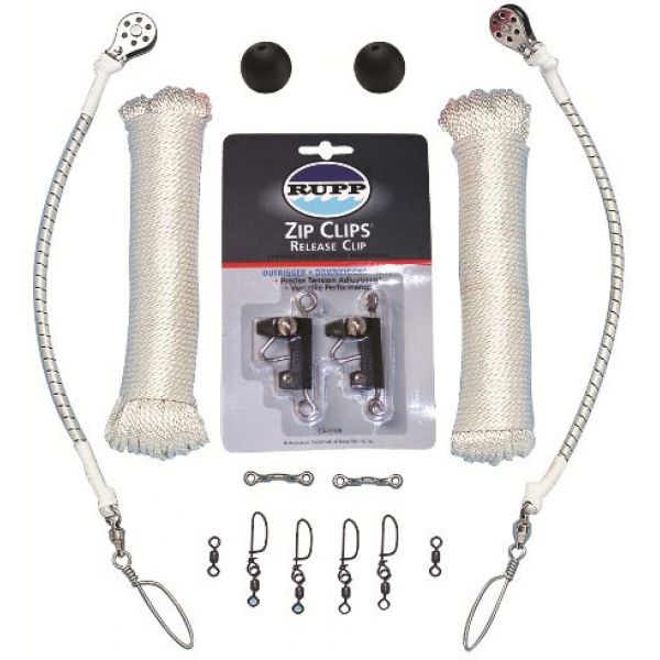 Rupp CA-0109 Single Rigging Kit with Zip Clips, White Nylon