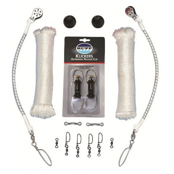 Rupp CA-0110 Single Rigging Kit with Klickers, White Nylon